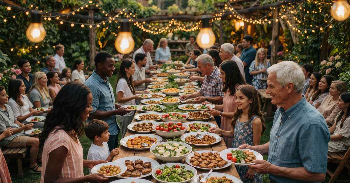Quel repas pour 60 à 100 personnes : traiteur, buffet ou chacun apporte un plat